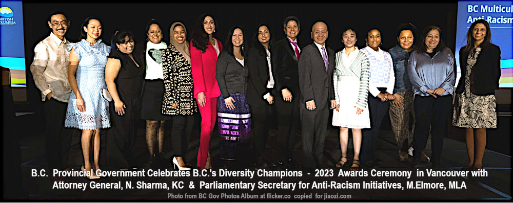 Group of BC Diversity Champions awarded by Attorney General, N.Sharma & M.Elmore in 2023