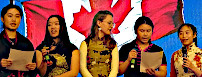 Aria & teens sing O'Canada at VCECA AGM